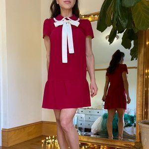 RED Valentino tie-neck crêpe dress Red Size 0